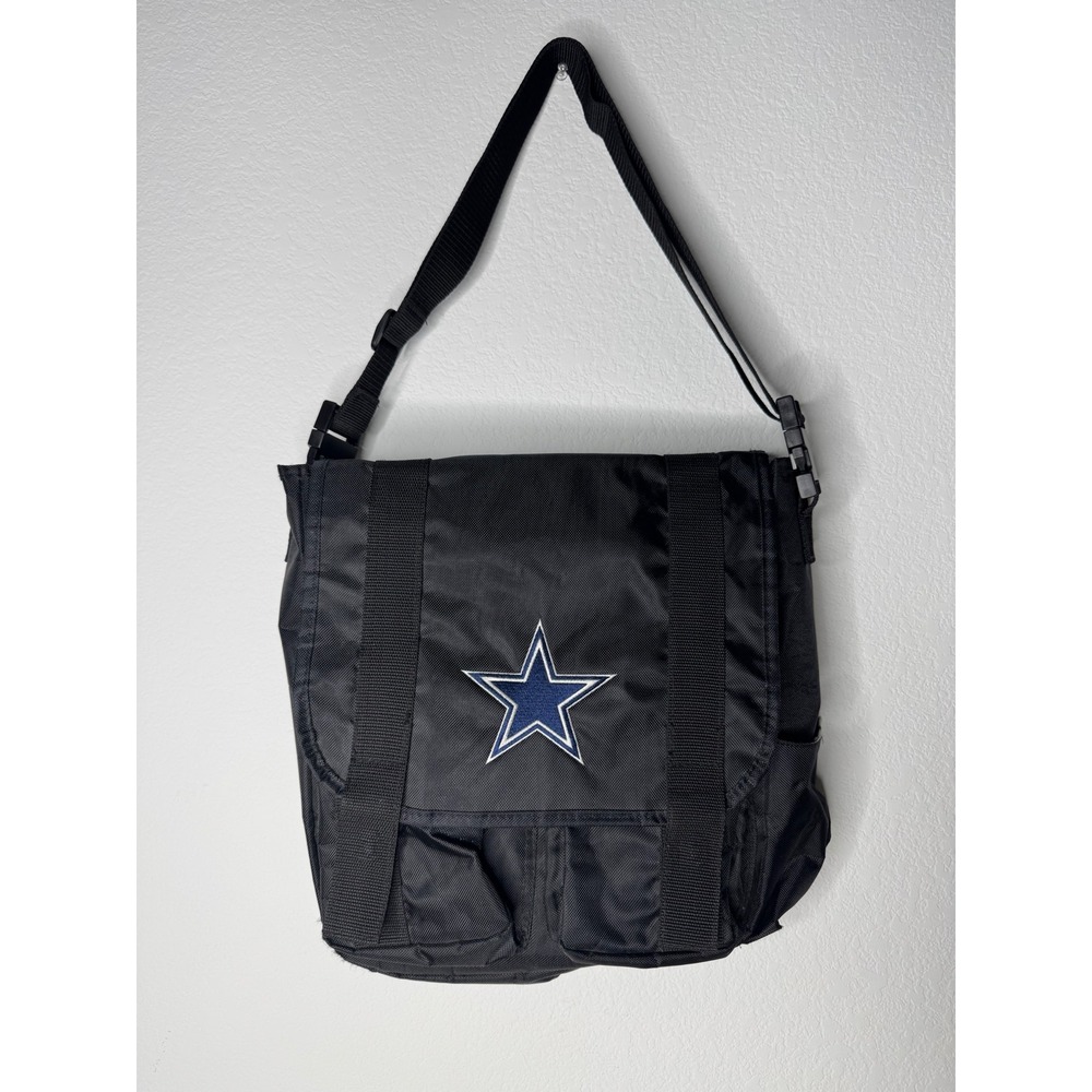 Dallas Cowboys Messenger Bag Black Nylon NFL Star Logo Crossbody Travel Bag